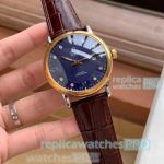 New Style Omega De Ville Automatic - Omega Blue Face Watch Brown Leather Strap